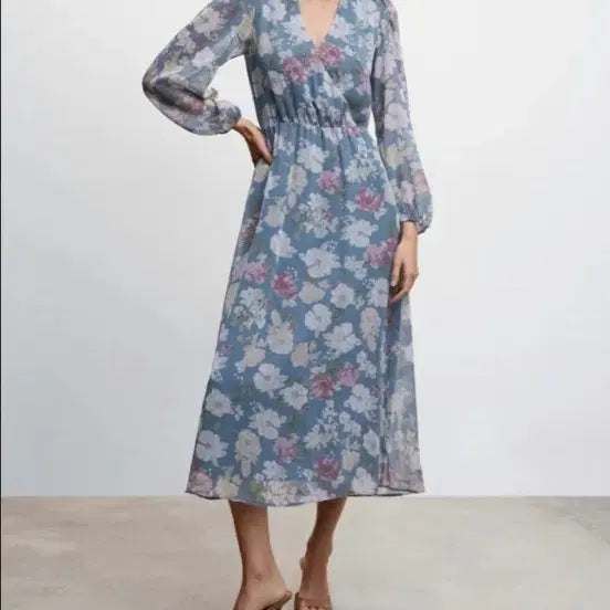 [BUNJANG] MANGO Floral Chiffon Maxi Dress / 망고 새상품 MANGO 플로랄 쉬폰 드레스 원피스