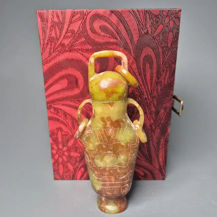 [BUNJANG] Jade Dǒuchí Patterned Covered Vase Antique Sculpture / 옥제 도철문 쌍이 유개병 골동품 옥기류 옥 고미술품 수집품 조각품