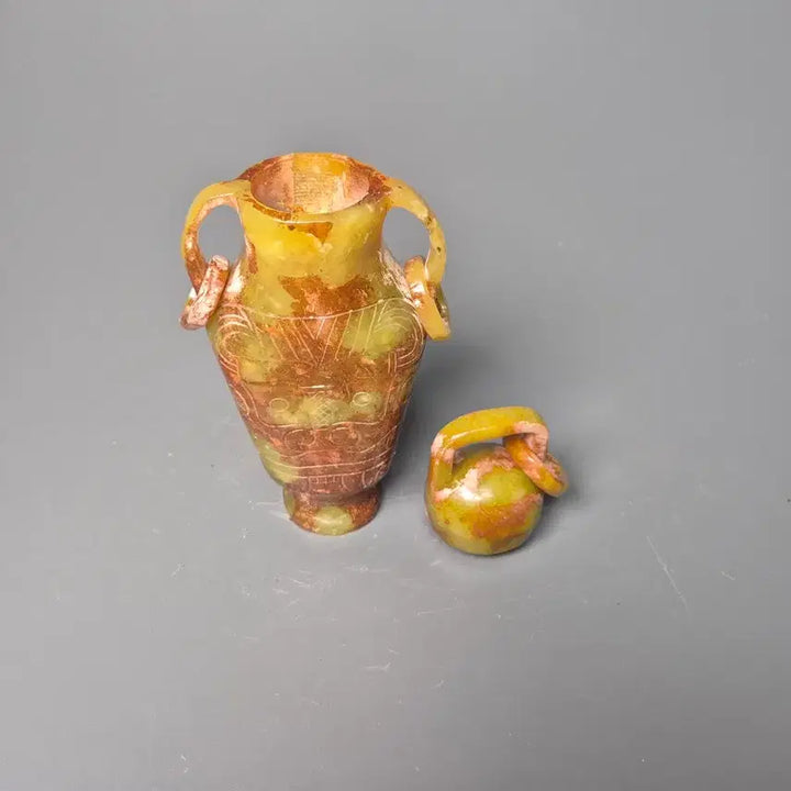 [BUNJANG] Jade Dǒuchí Patterned Covered Vase Antique Sculpture / 옥제 도철문 쌍이 유개병 골동품 옥기류 옥 고미술품 수집품 조각품
