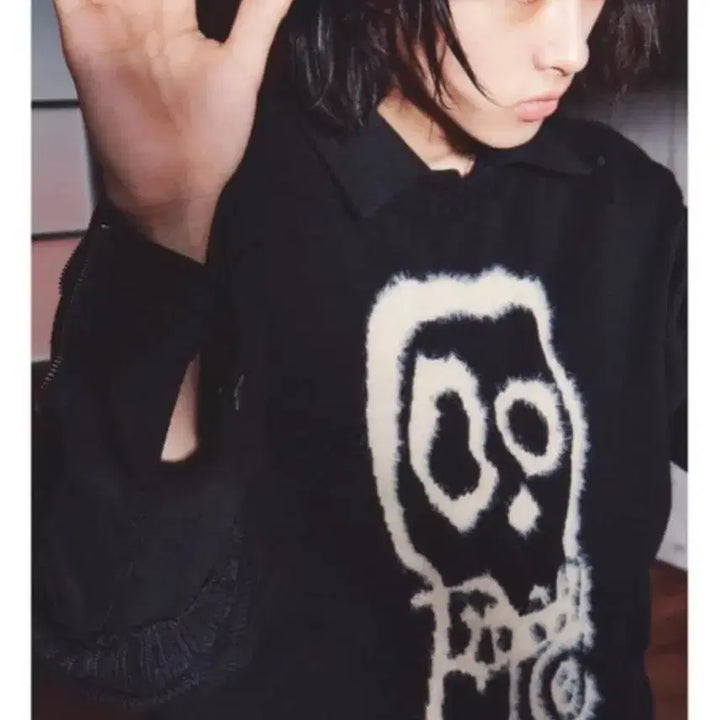 [BUNJANG] Etce Skull Cotton Knit Black / Etce 스컬 코튼 니트 블랙