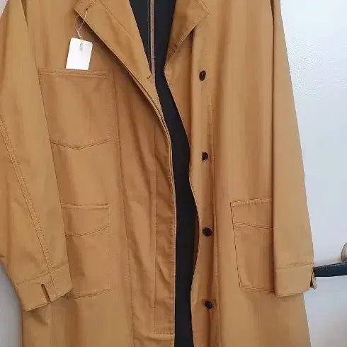 [BUNJANG] Studio Tomboy Camel Long Trench Coat - Free Size / 스튜디오 톰보이 카멜색 롱 트렌치코트 프리