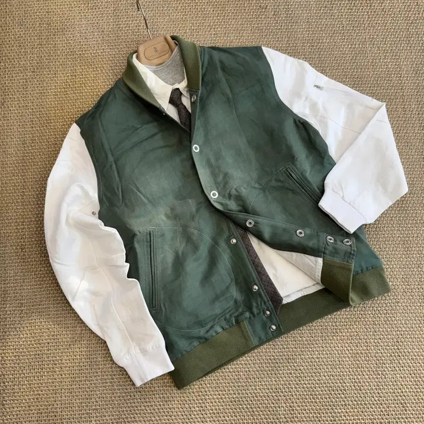 [BUNJANG] Handpicked Italian Premium Linen MA-1 Bomber Jacket / Handpicked 핸드픽드 이탈리안 최상급 린넨 MA-1 마원 블루종