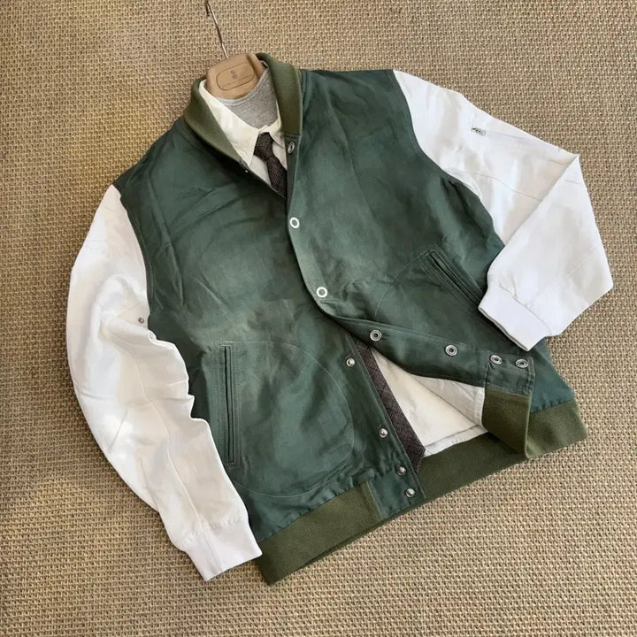[BUNJANG] Handpicked Italian Premium Linen MA-1 Bomber Jacket / Handpicked 핸드픽드 이탈리안 최상급 린넨 MA-1 마원 블루종