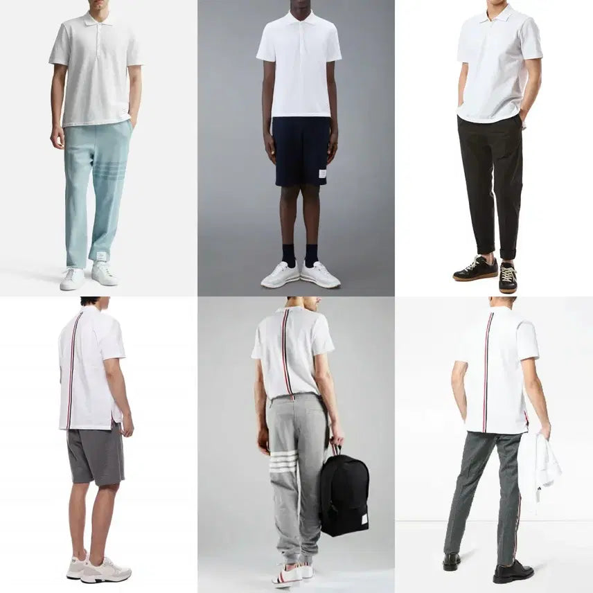 [BUNJANG] Thom Browne Center Back Stripe White Pique Polo Shirt / 명품 톰브라운 센터백 스트라이프 화이트 피케 폴로셔츠 카라티 테니스 골프