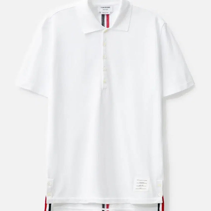 [BUNJANG] Thom Browne Center Back Stripe White Pique Polo Shirt / 명품 톰브라운 센터백 스트라이프 화이트 피케 폴로셔츠 카라티 테니스 골프
