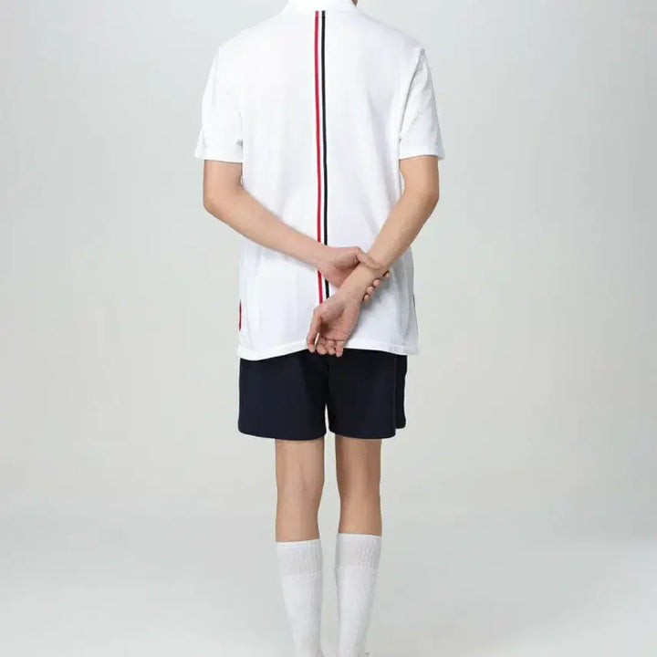 [BUNJANG] Thom Browne Center Back Stripe White Pique Polo Shirt / 명품 톰브라운 센터백 스트라이프 화이트 피케 폴로셔츠 카라티 테니스 골프