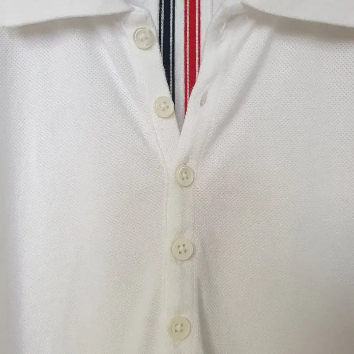 [BUNJANG] Thom Browne Center Back Stripe White Pique Polo Shirt / 명품 톰브라운 센터백 스트라이프 화이트 피케 폴로셔츠 카라티 테니스 골프