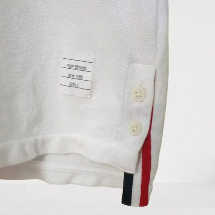 [BUNJANG] Thom Browne Center Back Stripe White Pique Polo Shirt / 명품 톰브라운 센터백 스트라이프 화이트 피케 폴로셔츠 카라티 테니스 골프