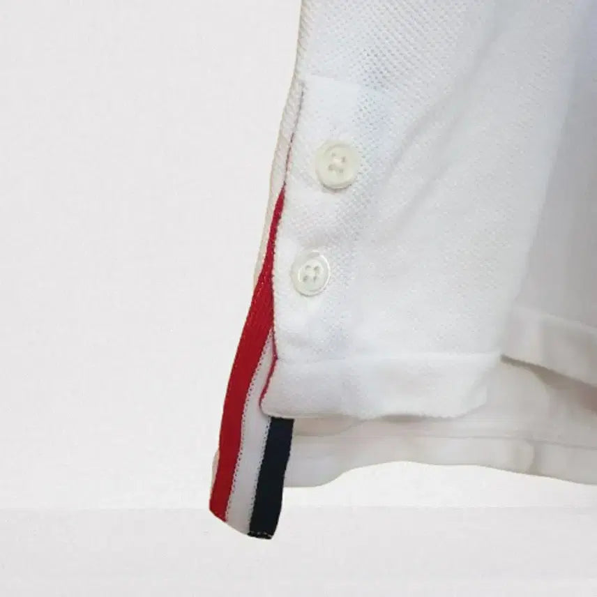[BUNJANG] Thom Browne Center Back Stripe White Pique Polo Shirt / 명품 톰브라운 센터백 스트라이프 화이트 피케 폴로셔츠 카라티 테니스 골프