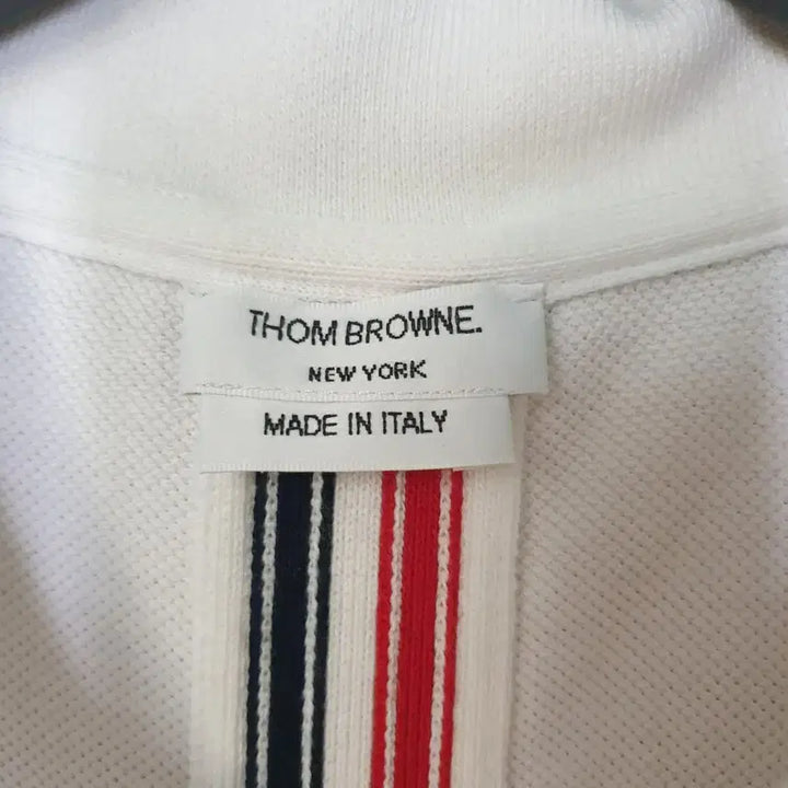 [BUNJANG] Thom Browne Center Back Stripe White Pique Polo Shirt / 명품 톰브라운 센터백 스트라이프 화이트 피케 폴로셔츠 카라티 테니스 골프