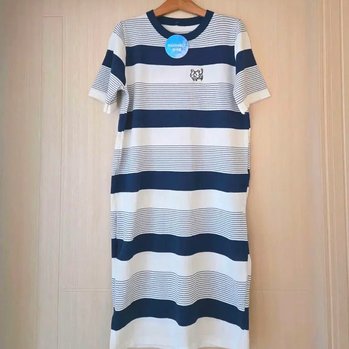 [BUNJANG] Striped Knit Midi Dress / 새제품 스트라이프 반팔 니트 원피스 약55