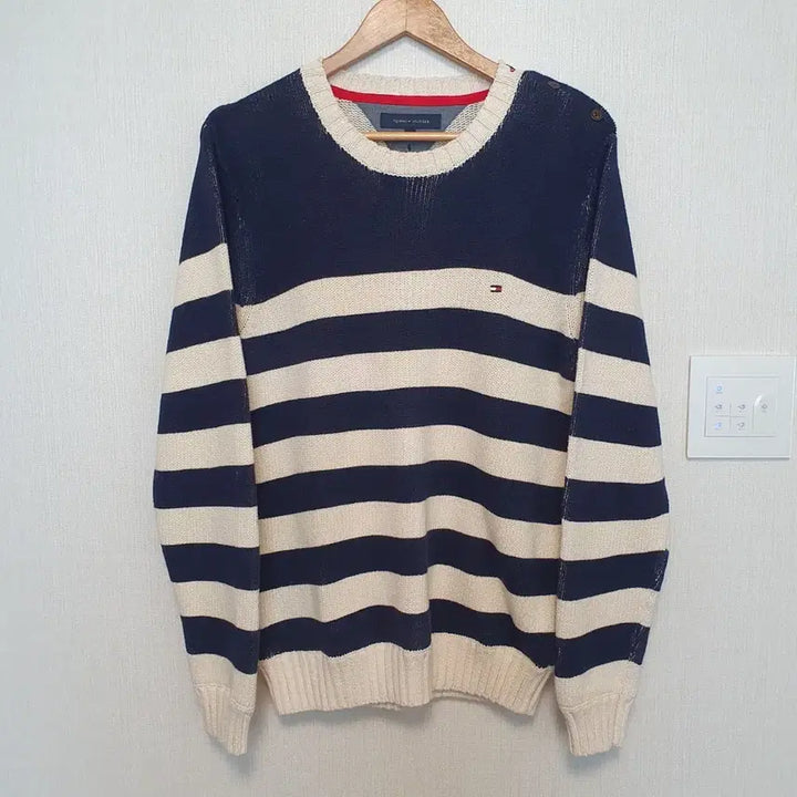 [BUNJANG] Tommy Hilfiger Striped Knit Long Sleeve T-shirt / 백화점완벽새상품)타미힐피거 스트라이프 니트 긴팔티 L