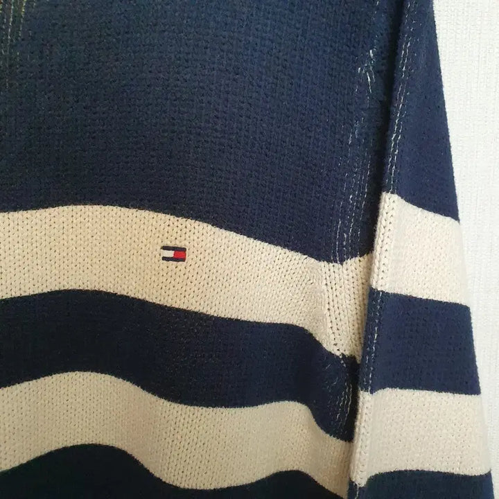 [BUNJANG] Tommy Hilfiger Striped Knit Long Sleeve T-shirt / 백화점완벽새상품)타미힐피거 스트라이프 니트 긴팔티 L