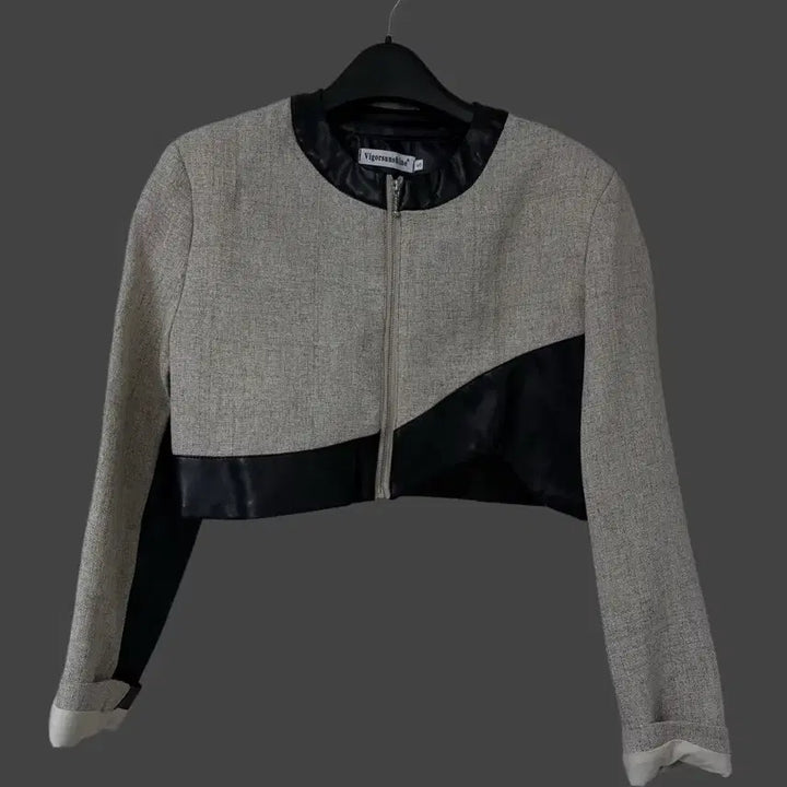 [BUNJANG] Leather Crop Top and Skirt Set / (S) 레더 크롭셋업
