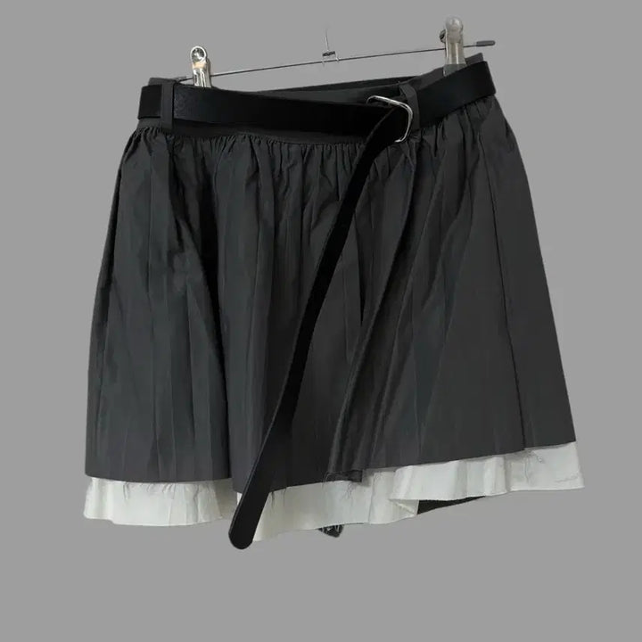 [BUNJANG] Leather Crop Top and Skirt Set / (S) 레더 크롭셋업