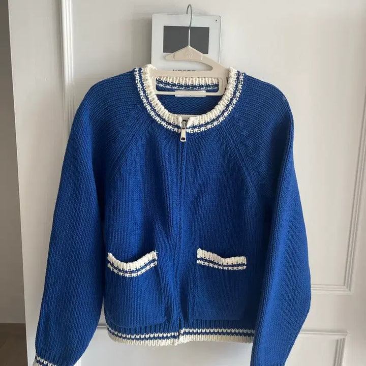 [BUNJANG] Iringmarket Blue and White Striped Knit Cardigan / 아이링마켓 가디건