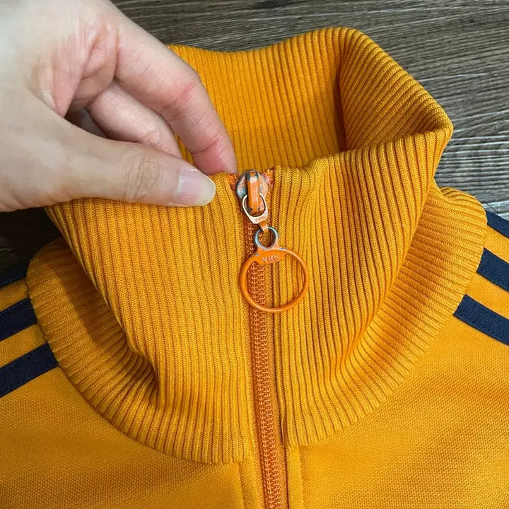 [BUNJANG] Adidas Bear Embroidered Beckenbauer Track Top Jersey / 아디다스 베어 자수 베켄바우어 트랙탑 져지 오렌지