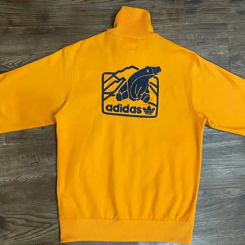 [BUNJANG] Adidas Bear Embroidered Beckenbauer Track Top Jersey / 아디다스 베어 자수 베켄바우어 트랙탑 져지 오렌지