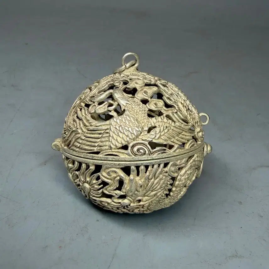 [BUNJANG] Baekdong Yongbongmun Incense Burner / 백동 용봉문 향낭 향통