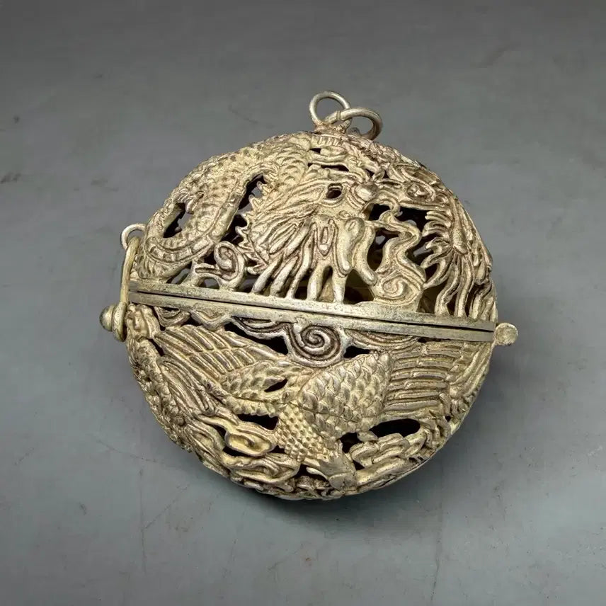 [BUNJANG] Baekdong Yongbongmun Incense Burner / 백동 용봉문 향낭 향통