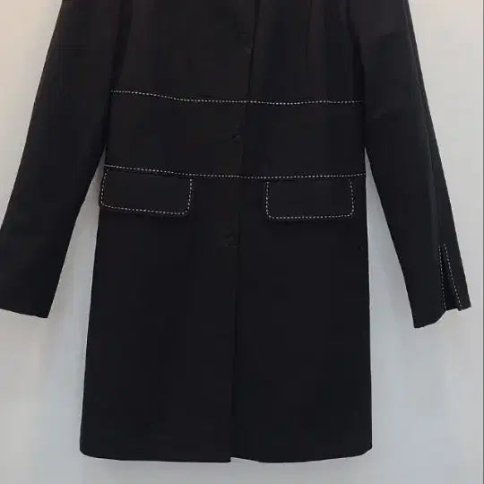 [BUNJANG] Sisley Black Stitch Coat / 시슬리 간절기코트