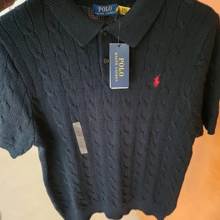 [BUNJANG] Polo Ralph Lauren Cable Knit Short Sleeve Navy Sweater / 폴로 랄프로렌 케이블 니트 반팔 네이비 팝니다.