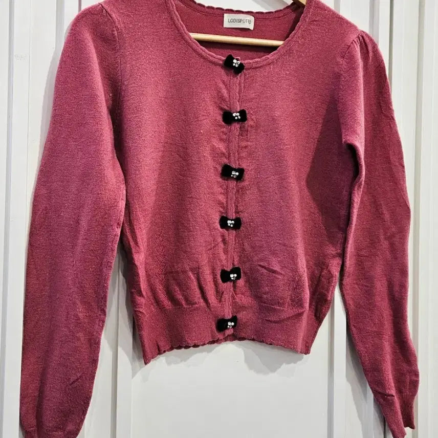 [BUNJANG] LODISPOTTO Ribbon Point Knit Cardigan / 리본 포인트 니트 가디건