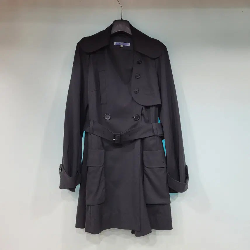 [BUNJANG] Elly Kishimoto Black Trench Coat / 엘리 키시모토 블랙 트렌치코트