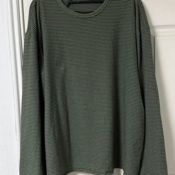 [BUNJANG] Cor Dyed Pin Stripe Long Sleeve T-shirt Washed Green / [XL] 쿠어 다잉 핀 스트라이프 롱 슬리브 티셔츠 워시드그린