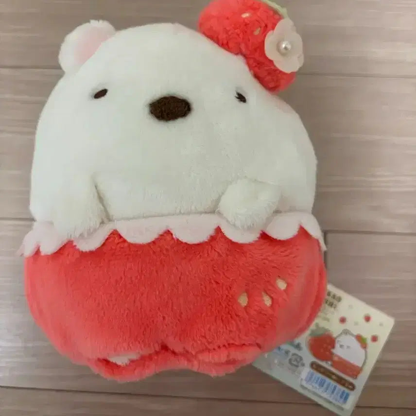 [SOLD OUT] 일본 산엑스 스밋코구라시 딸기 시로쿠마 모찌 인형