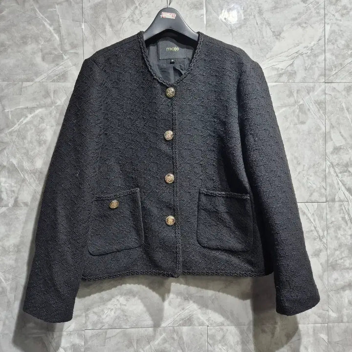 [BUNJANG] Maje Black Tweed Jacket / 마쥬 블랙 트위드 자켓