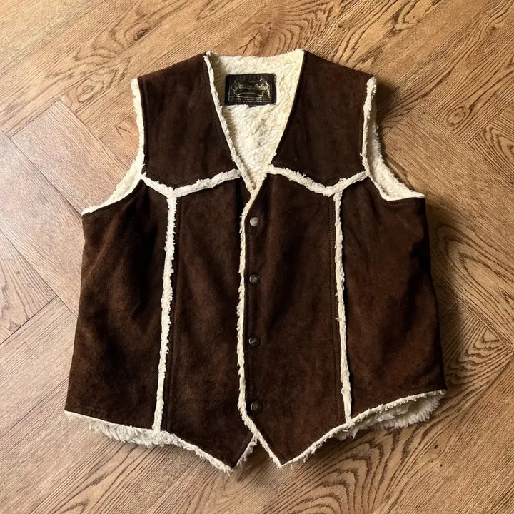 [BUNJANG] J.C Penny Suede Sherpa Lined Vest / [M]90&