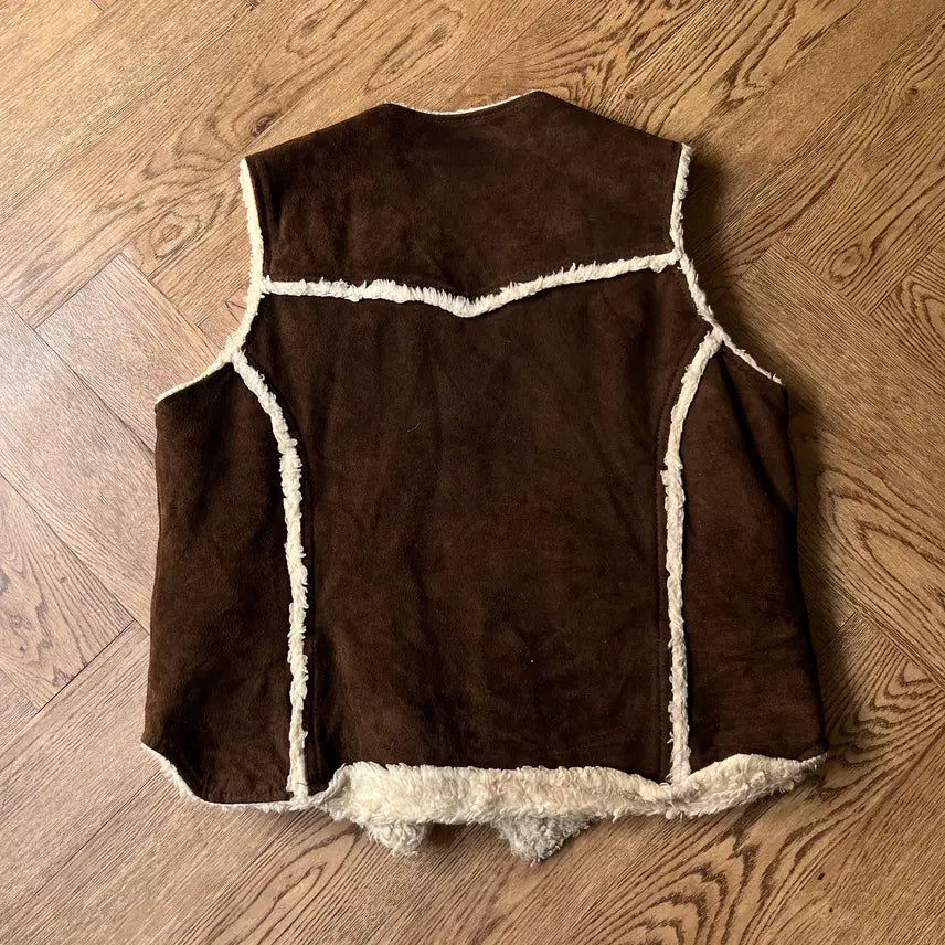 [BUNJANG] J.C Penny Suede Sherpa Lined Vest / [M]90&