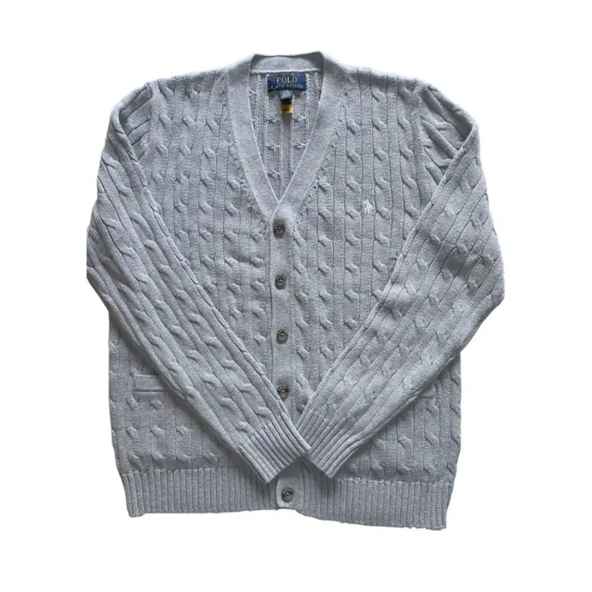 [BUNJANG] Polo Ralph Lauren Boys Cable Knit Cardigan Gray / 폴로 랄프로렌 보이즈 케이블 니트 가디건 그레이 새상품