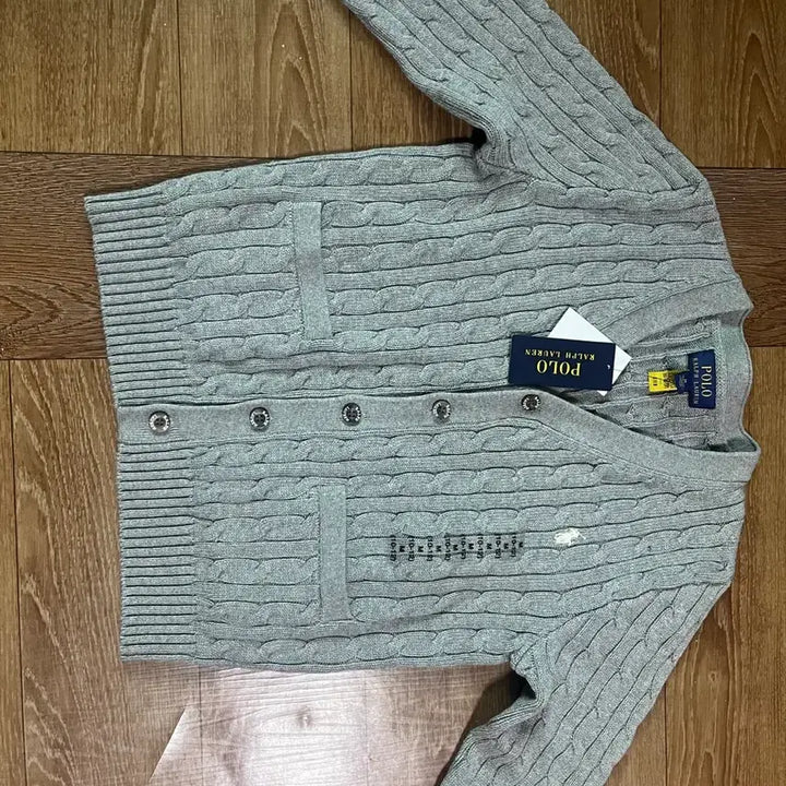 [BUNJANG] Polo Ralph Lauren Boys Cable Knit Cardigan Gray / 폴로 랄프로렌 보이즈 케이블 니트 가디건 그레이 새상품