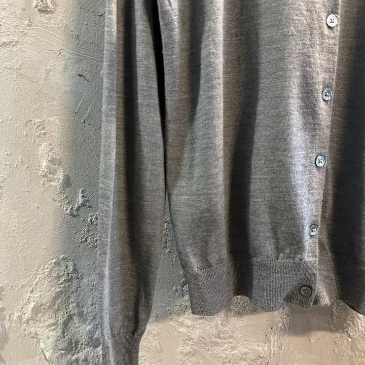 [BUNJANG] Ralph Lauren Merino Wool Round Neck Cardigan Gray / M 랄프로렌 RALPH LAUREN 메리노 울 라운드넥 가디건 그레이
