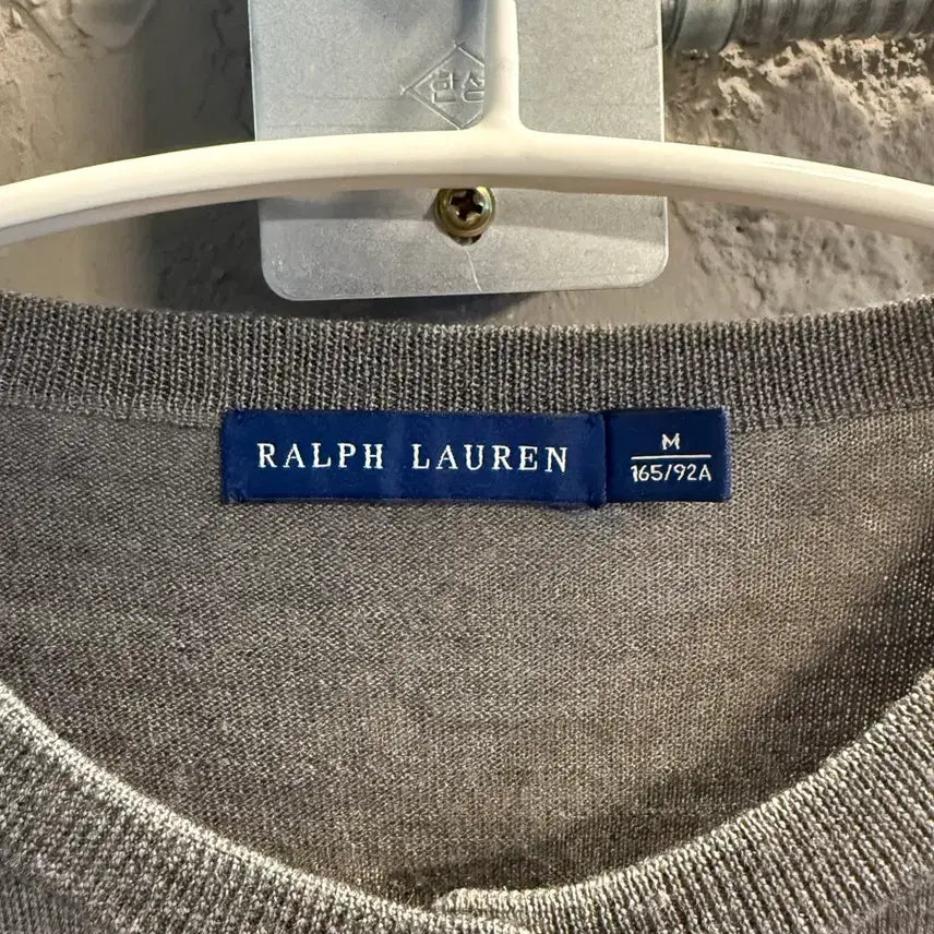 [BUNJANG] Ralph Lauren Merino Wool Round Neck Cardigan Gray / M 랄프로렌 RALPH LAUREN 메리노 울 라운드넥 가디건 그레이