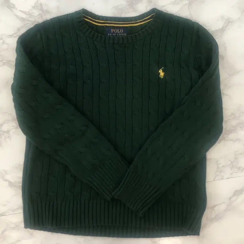[BUNJANG] Polo Green Knit Sweater / 폴로 초록색 니트