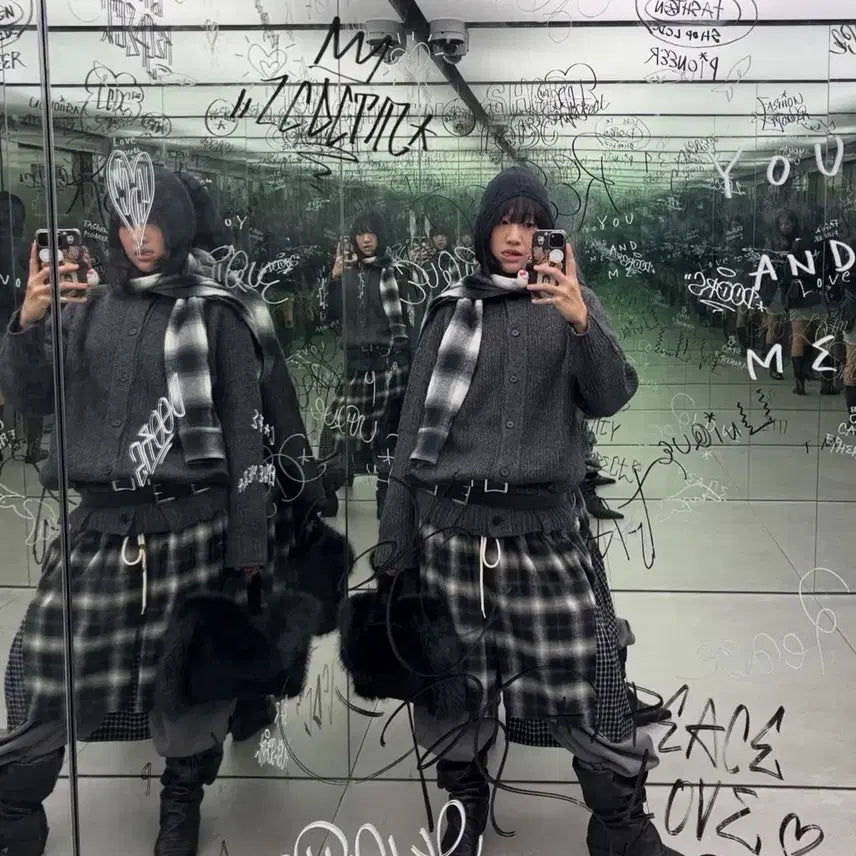 [BUNJANG] LCDC Check Cuff Scarf / LCDC 진증용 CHECK CUFF 스카프