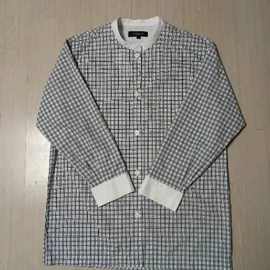 [BUNJANG] Burberry Check Henley Long Sleeve Shirt / 정품 버버리 체크 헨리넥 긴팔 체크 셔츠
