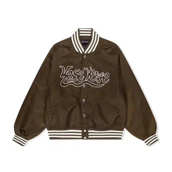 [BUNJANG] YesEyeSee Snail Logo Stadium Jacket / 새제품 m 예스아이씨 스네일로고 스타디움 재킷 브라운