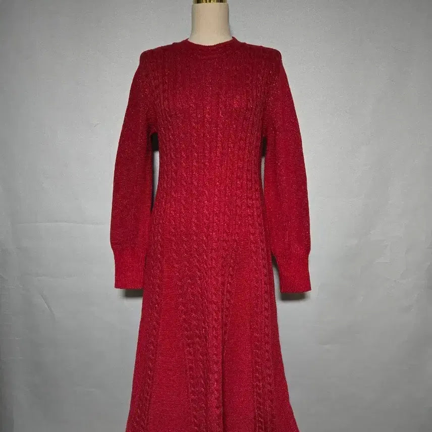 [BUNJANG] The Handmade Deep Red Long Knit Dress / 더핸드메이드 딥레드 롱원피스