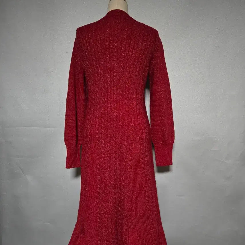 [BUNJANG] The Handmade Deep Red Long Knit Dress / 더핸드메이드 딥레드 롱원피스