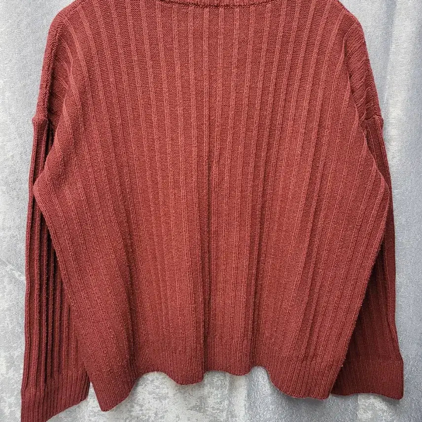 [BUNJANG] Knitted Sweater Burgundy / 골지 니트 스웨터 버건디