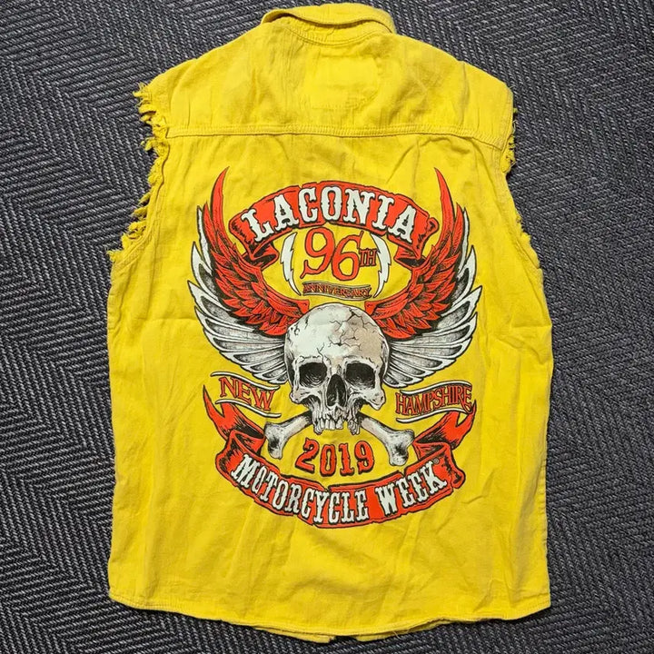 [SOLD OUT] Laconia 컷오프 2019 기념 빈티지 데님 베스트(L)