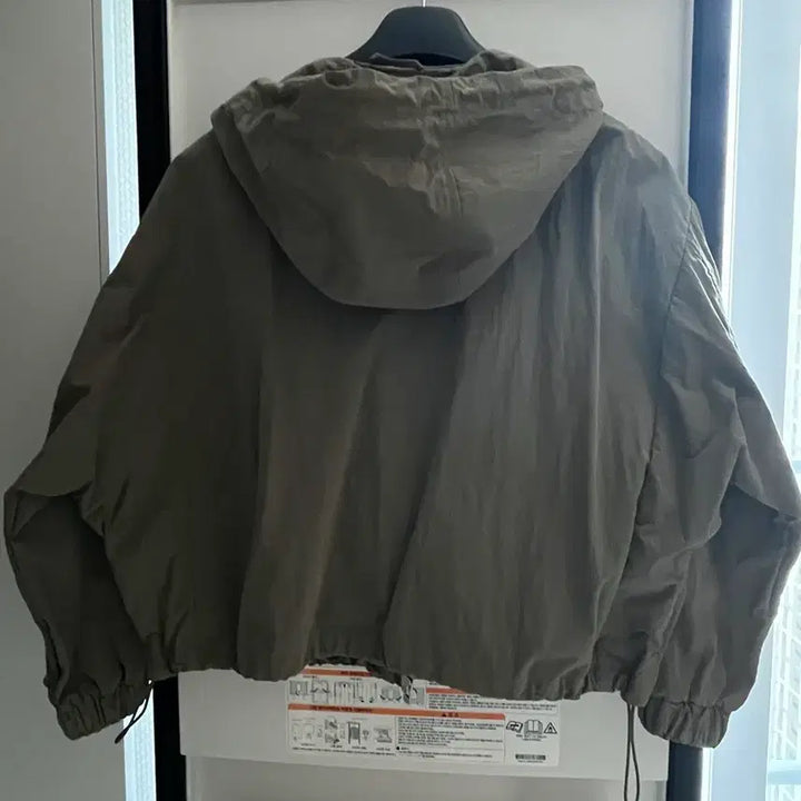 [BUNJANG] ZARA Contrast Strap Hooded Jumper Khaki XS / ZARA 콘트라스트 스트랩 후드 점퍼 카키 XS