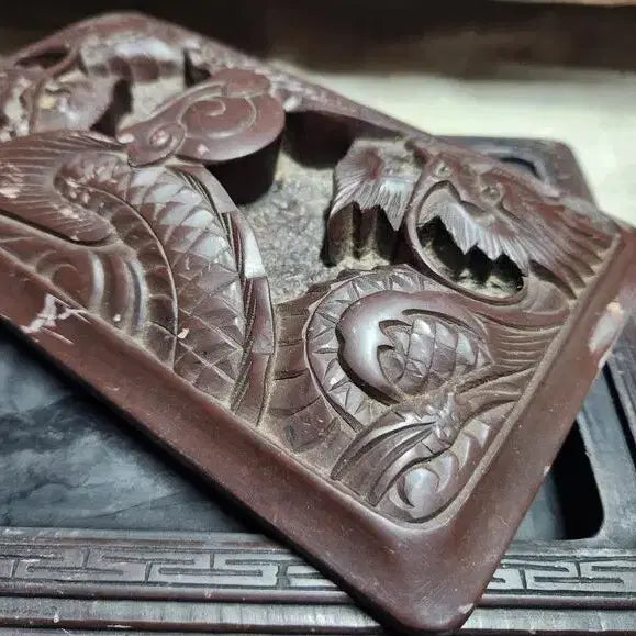 [BUNJANG] Boryeong Dragon Motif Step Stone Inkstone / 보령 용문양 단계석벼루