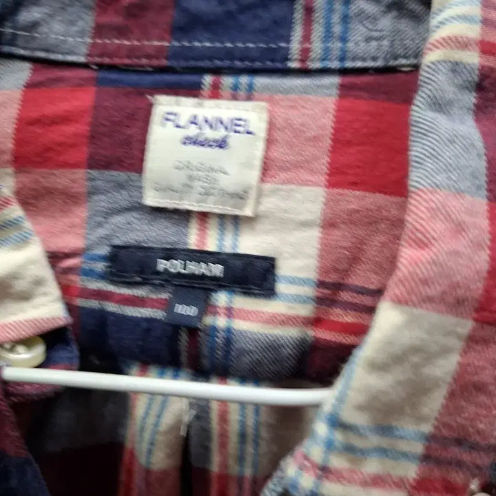 [BUNJANG] POLHAM Red Check Flannel Shirt (Size 100) / POLHAM 폴햄 레드 체크 남방 100