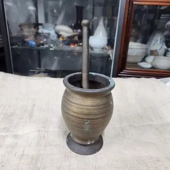 [BUNJANG] Brass Mortar and Pestle Set / 신주로 만든 동약절구입니다..