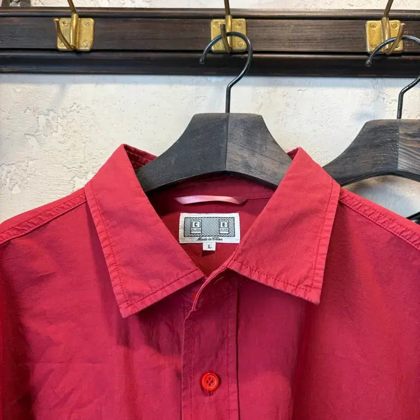 [BUNJANG] Kavmt Vintage Red Shirt (Size 100-105) / 카브엠트 셔츠 빈티지레드 100-105